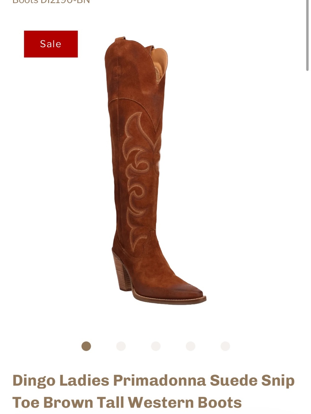 Dingo Ladies Primadonna Suede Snip Toe Brown Tall Western Boots - Picture 2 of 11